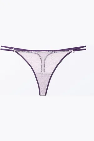 Monki Contrast Low Waist Lace Thongs