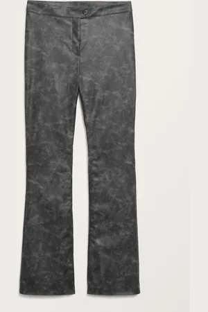 Monki Low waist faux leather trousers