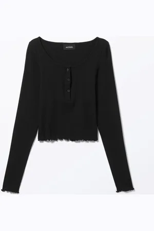 Monki Ribbed Mini Henley Top