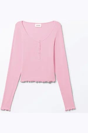 Monki Ribbed Mini Henley Top