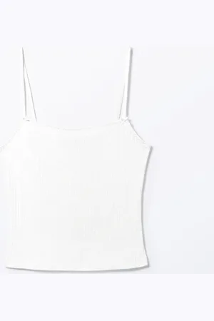 Monki Pointelle Strap Top