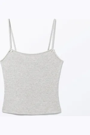 Monki Pointelle Strap Top
