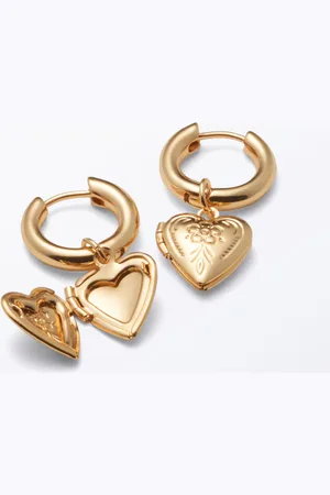 Monki Heart Locket Earrings