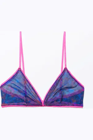 Monki Transparent Printed Mesh Bra