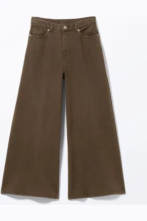 Monki Wide Regular Waist Twill Trousers