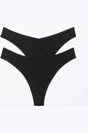 Monki 2-pack Low Waist Modal Thongs