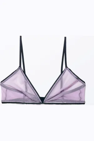 Monki Transparent Printed Mesh Bra
