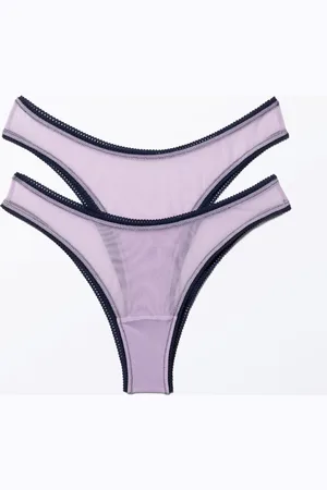Monki 2-pack Laced Brazilian Mesh Briefs