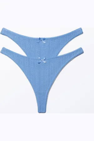 Monki 2-pack Pearl Low Rise Thongs