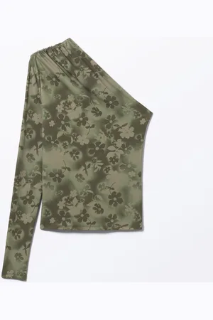 Monki Draped One-Shoulder Nylon Top