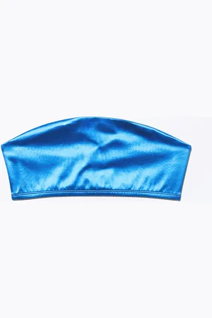 Monki Metallic Bandeau Bikini Top