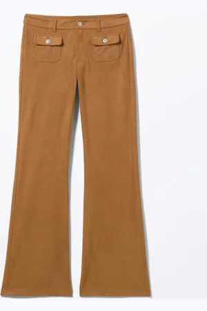 Monki Low Rise Faux Suede Trousers