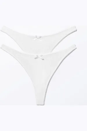Monki 2-pack Pearl Low Rise Thongs