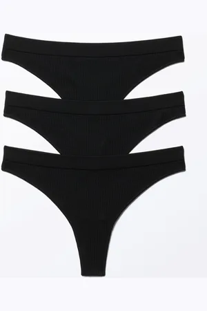 Monki 3-pack Ribbed Seamless Thongs