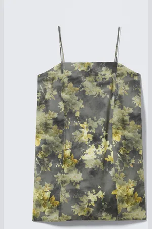 Monki Tie-Back Twill Mini Dress