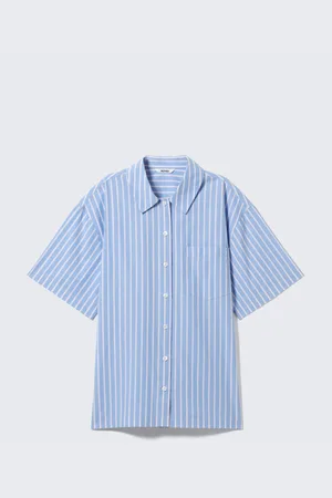 Monki Oversized Short-Sleeved Cotton Poplin Shirt