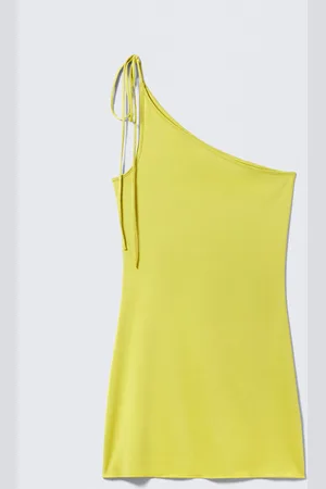 Monki Asymmetric Strap Tie Mini Dress