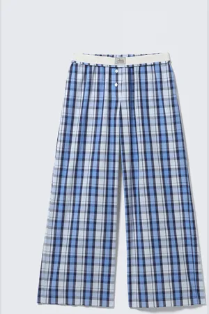 Monki Wide-Leg Cotton Twill Trousers