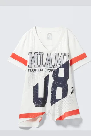 Monki Asymmetric Mesh Varsity Mini Dress