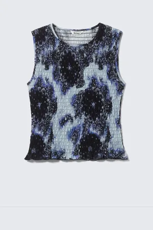 Monki Smocked Slim-Fit Tank Top