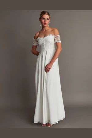 Monsoon Maddie Off-Shoulder Wedding Dress Ivory