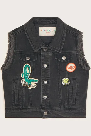 Monsoon Badge Denim Waistcoat