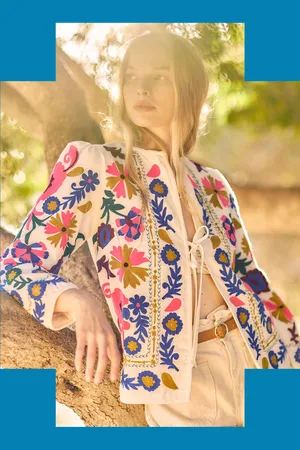 Bohemia East Embroidered Tie Jacket Multi