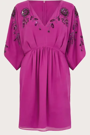 Monsoon Isla Embellished Short Sleeve Mini Dress