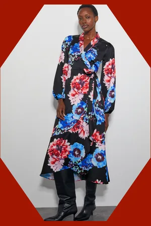Monsoon Crās Floral Print Wrap Dress