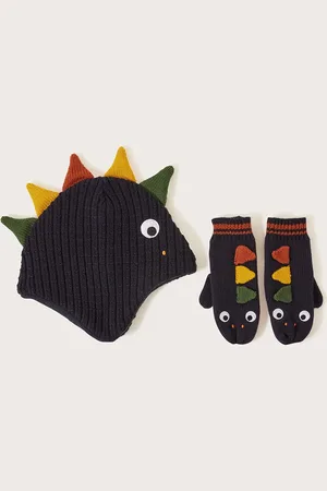 Monsoon Dinosaur Hat and Mittens Set