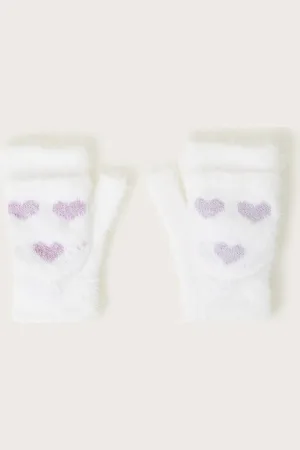 Monsoon Fuzzy Heart Capped Gloves