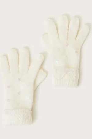 Monsoon Lizzie Sequin Knit Gloves