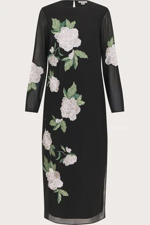 Monsoon Ariah Column Embellished Midi Dress Black