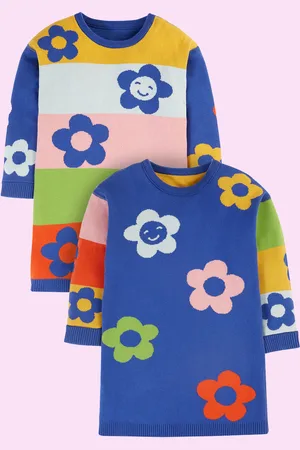 Frugi Reversible Knit Jumper Dress Multi