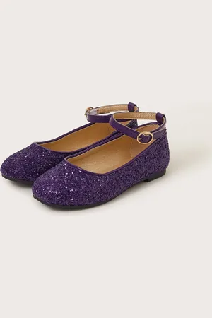 Monsoon Glitter Buckle Ballet Flats
