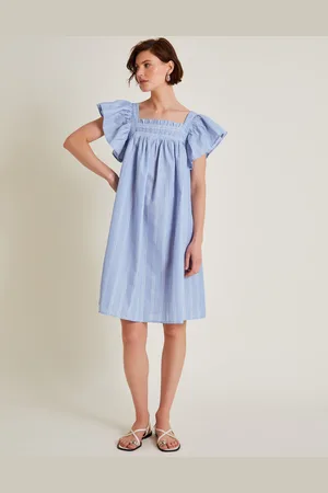 Monsoon Dora Smock Frill Mini Dress