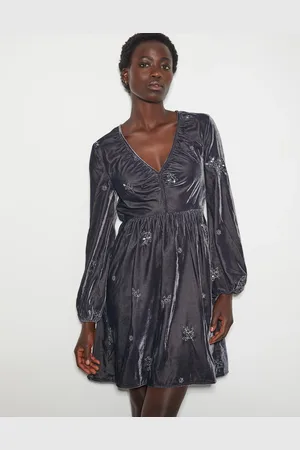 Monsoon Yvanna Embellished Velvet Mini Dress