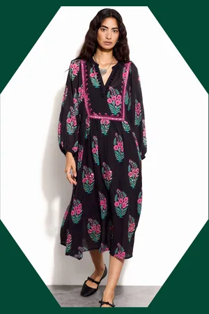 Bohemia East Logan Long Sleeve Floral Midi Dress