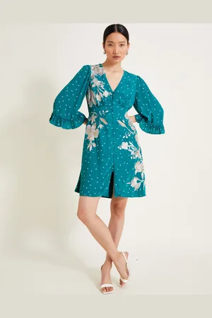 Monsoon Clea Polka Dot Embroidered Dress