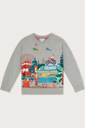 Monsoon Christmas London Sweatshirt Grey
