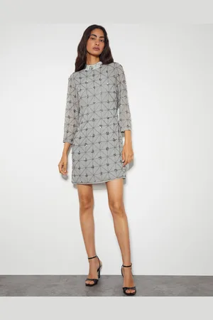 Monsoon Adele Hand-Beaded Long Sleeve Mini Dress