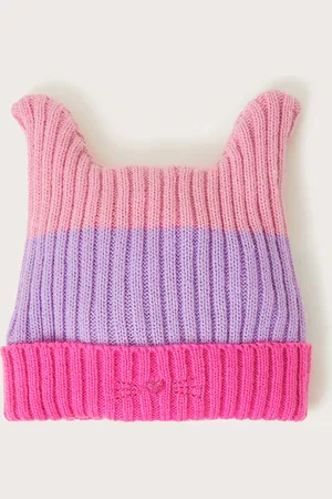 Monsoon Stripe Cat Beanie Hat and Snood Set