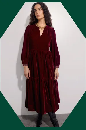 Bohemia East Velvet Tiered Dress
