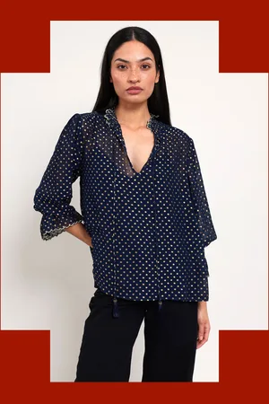 Bohemia East Foil Polka Dot Blouse
