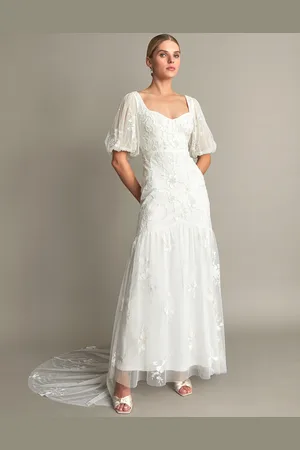 Monsoon Violet Embellished Bridal Dress Ivory