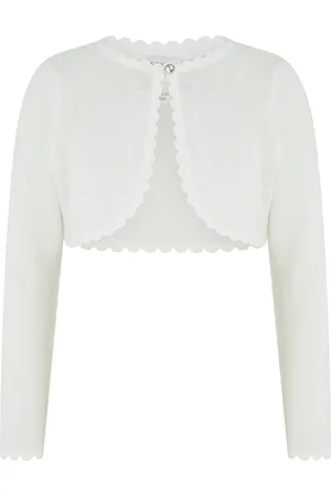 Monsoon Niamh Sparkle Knitted Cardigan with Crystal Button Ivory