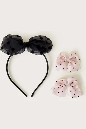 Monsoon Spotty Bow Headband and Hair Clips Set