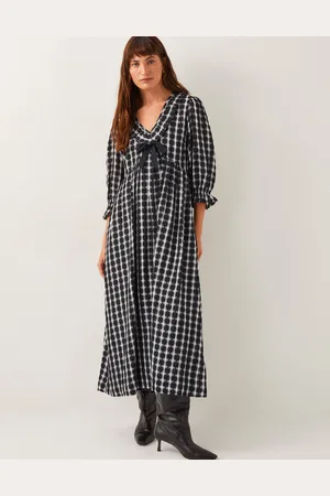 Monsoon Violet Check Bow Maxi Dress