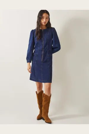 Monsoon Katlyn Zip Denim Mini Dress