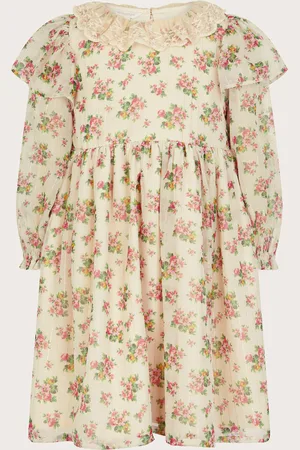 Monsoon Long Sleeve Floral Sparkle Dress